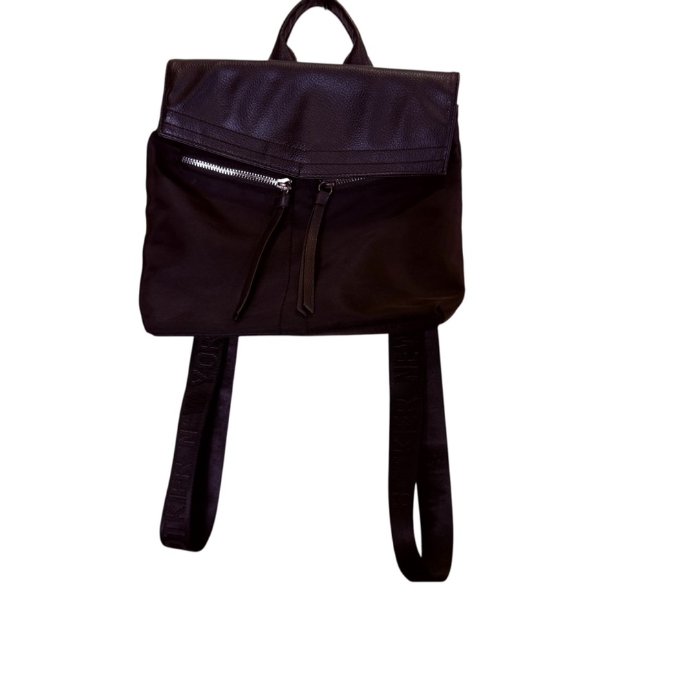 Botkier Classic Mini Black Backpack with Foldover Design